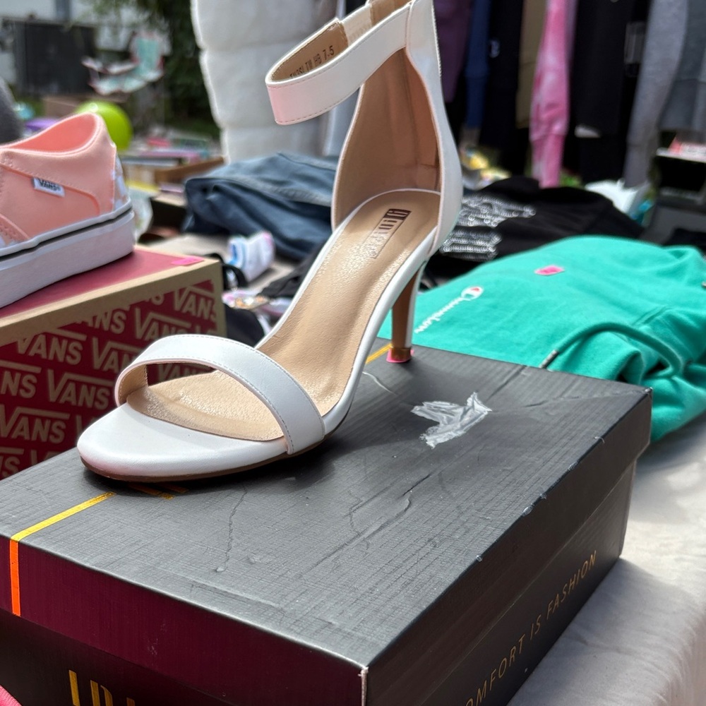 Urban Outfitters White Heeled Sandals